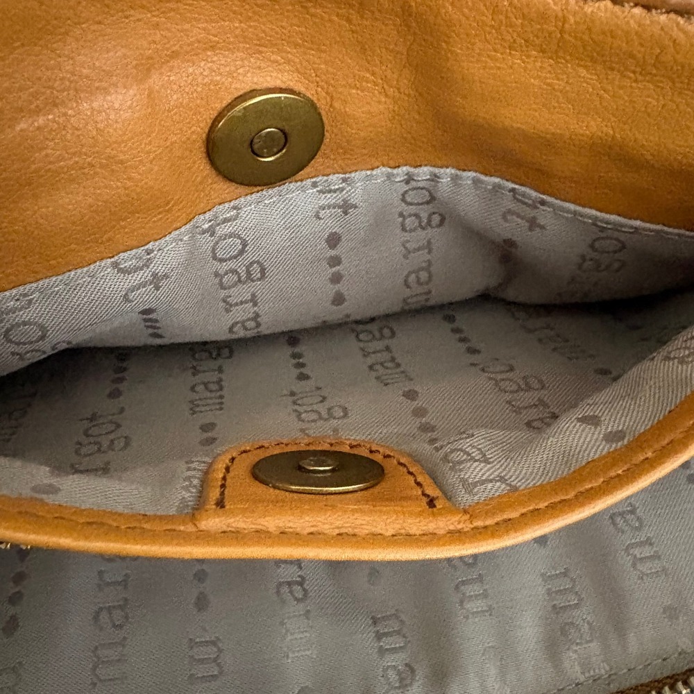 Margot New York Crossbody Molly Small Cognac Leather Minimalist Boho Bag - Picture 10 of 13